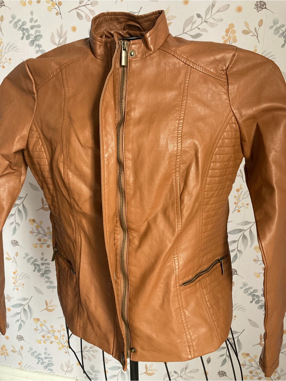 Miss Lili Brown Faux Leather Jacket